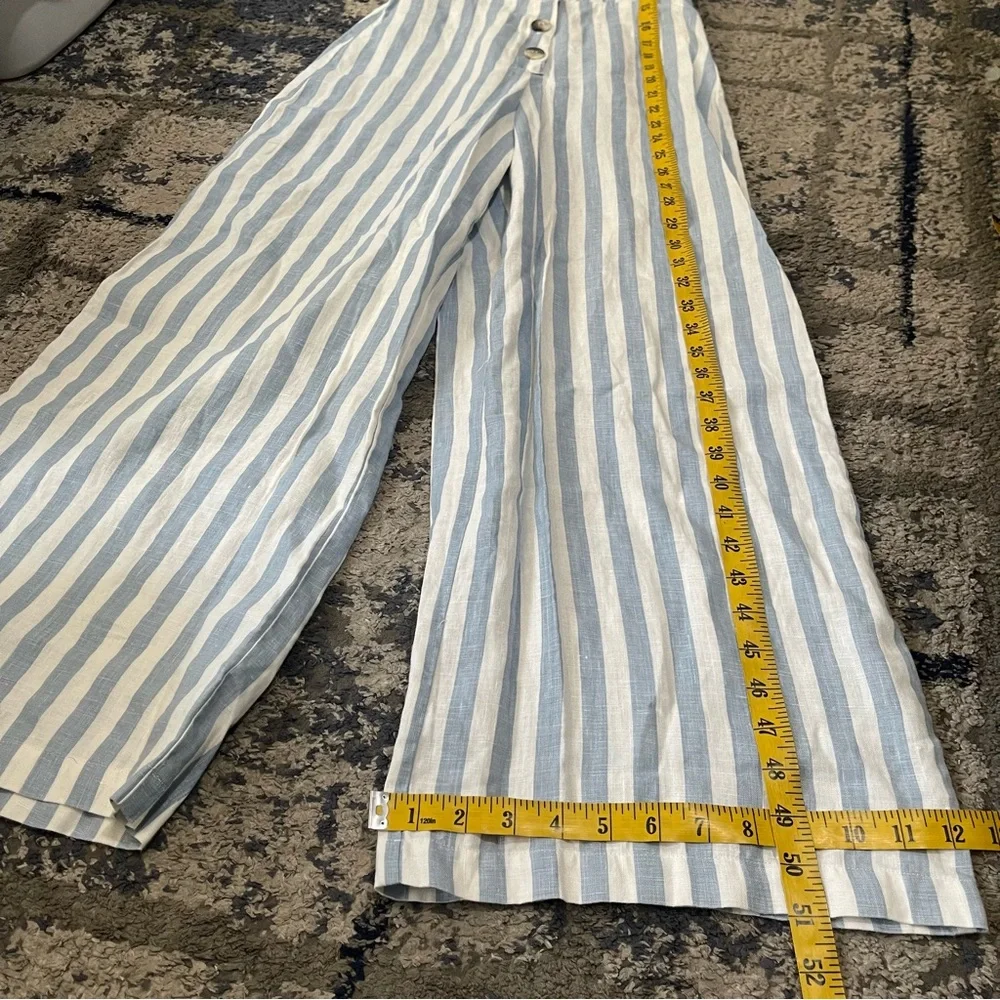 Reformation‎ Torta Striped Linen Jumpsuit Size 0